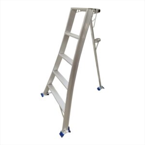  Escalera de aluminio ultraligera para recogida de fruta – 5 peldaños (150 cm/4kg))