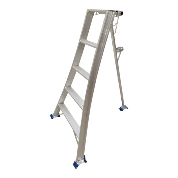  Escalera de aluminio ultraligera para recogida de fruta – 5 peldaños (150 cm/4kg))